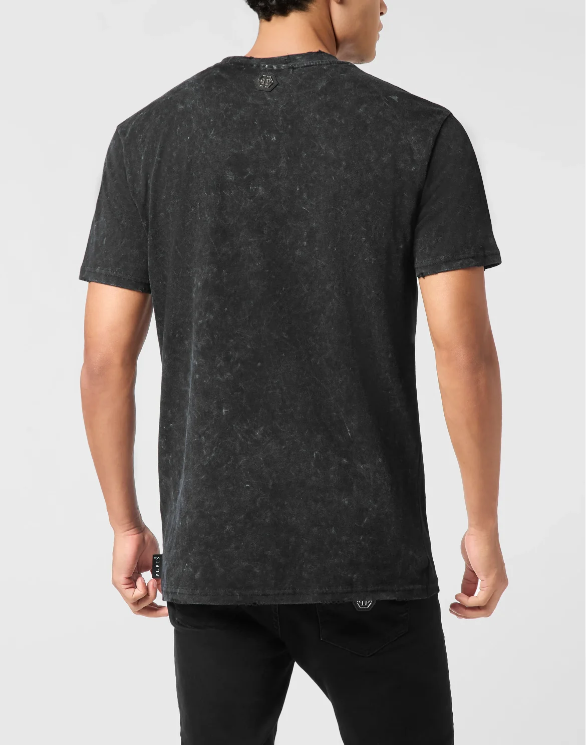 Washed Round Neck T-Shirt Skull America, цвет: Черный