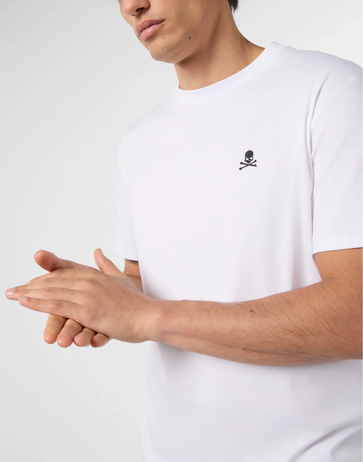 Basic Round Neck T-Shirt Skull, цвет: Белый
