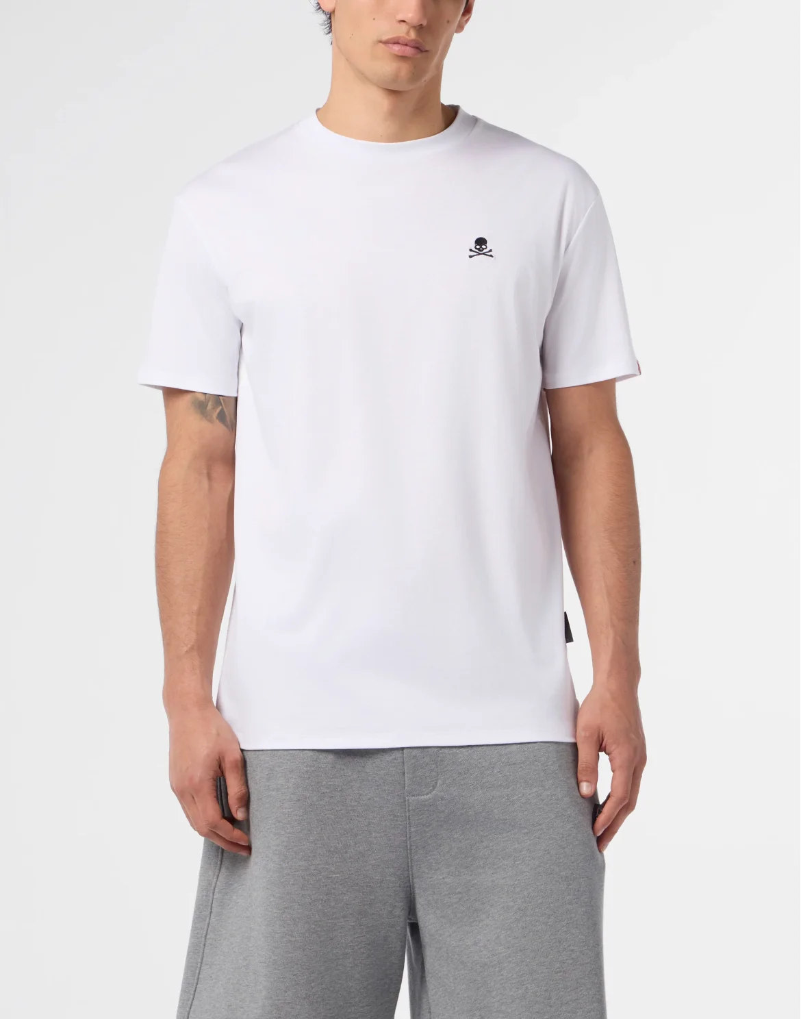 Basic Round Neck T-Shirt Skull, цвет: Белый
