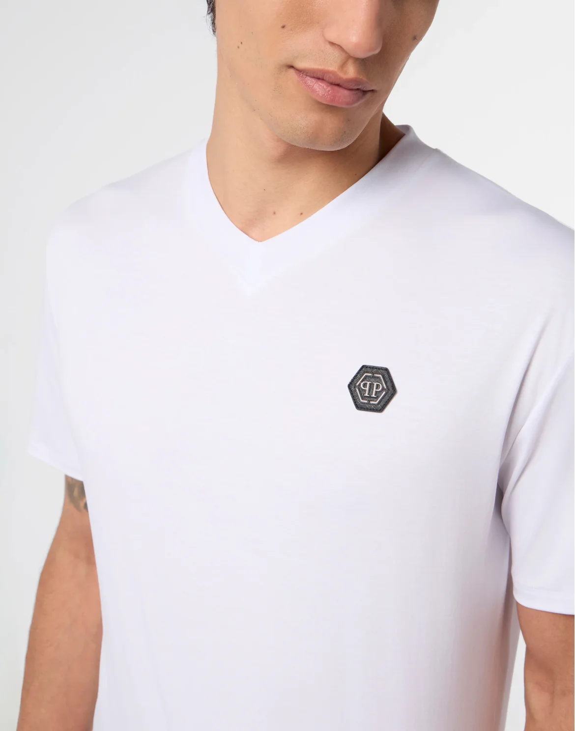 Basic V-Neck T-Shirt Hexagon, цвет: Белый