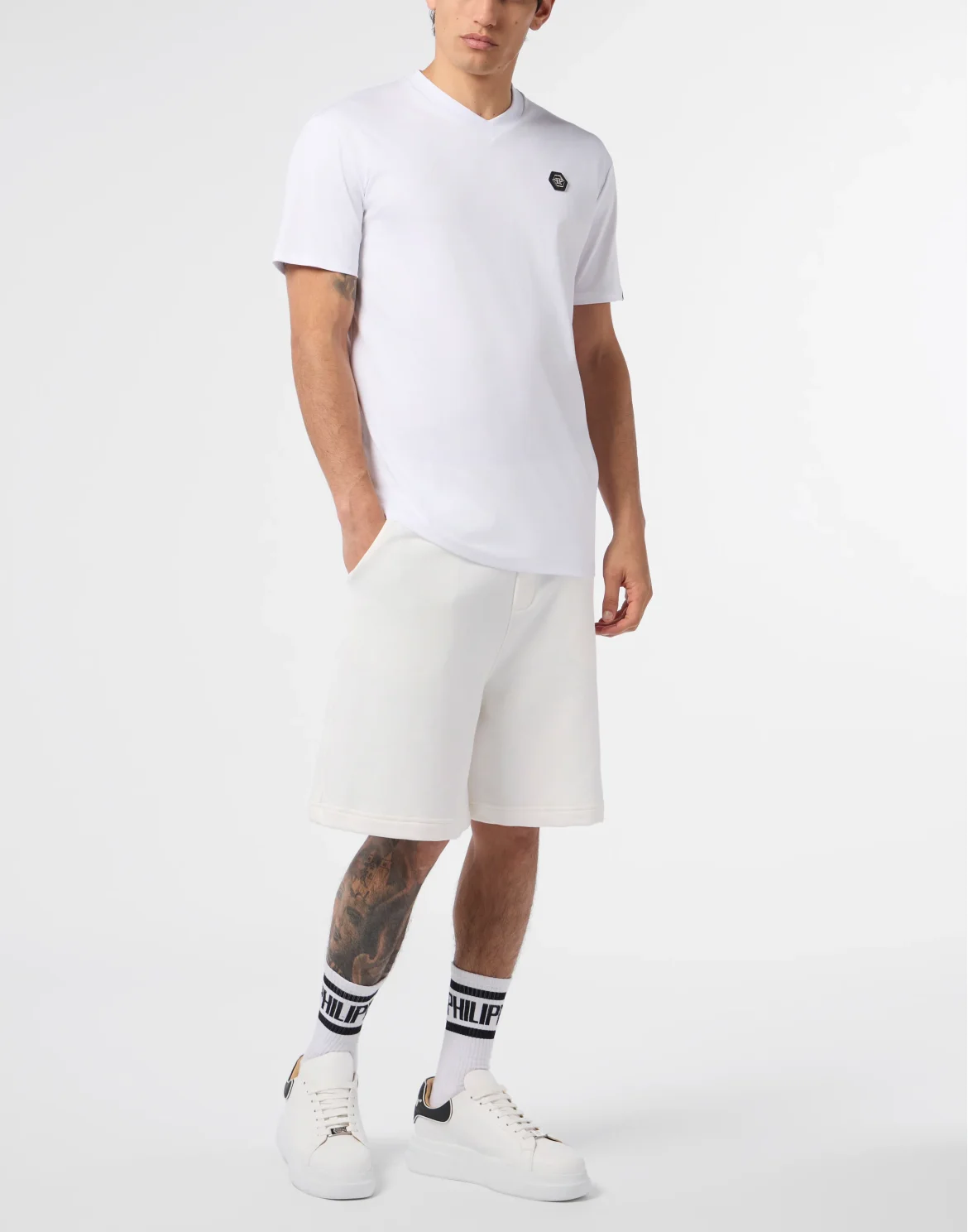 Basic V-Neck T-Shirt Hexagon, цвет: Белый