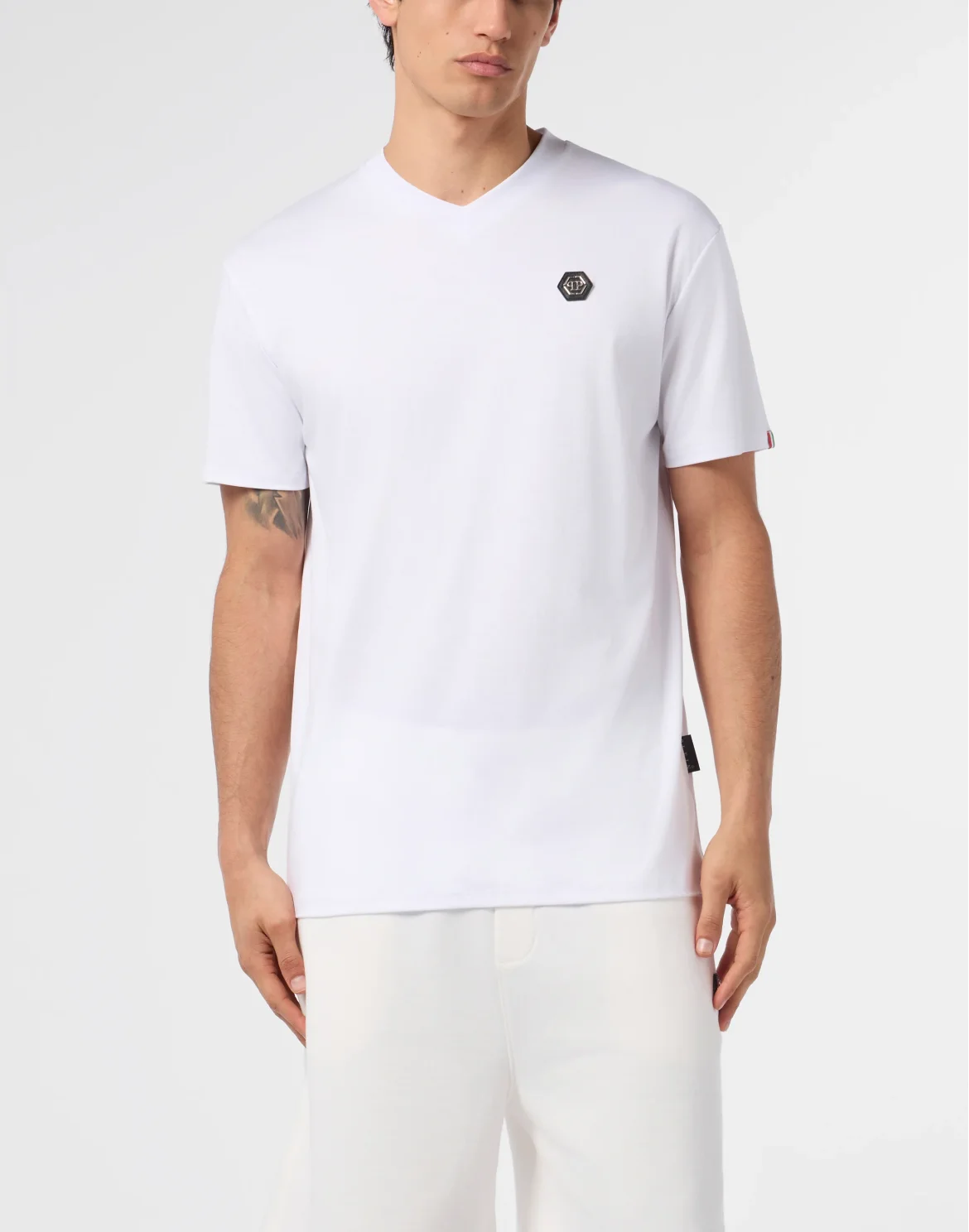Basic V-Neck T-Shirt Hexagon, цвет: Белый
