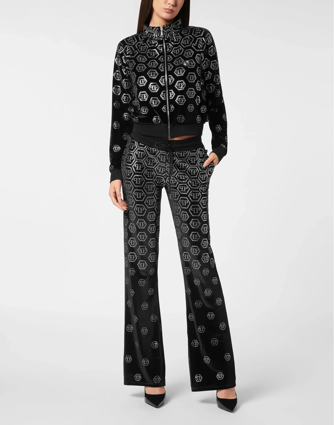 Chenille Tracksuit Jacket Degrade Monogram, цвет: Черный