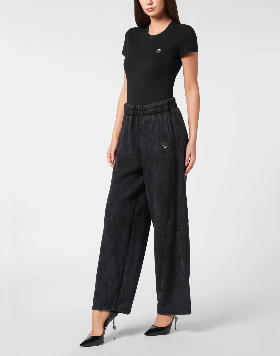 Skater Fit Jogging Pants Gothic Plein, цвет: Черный
