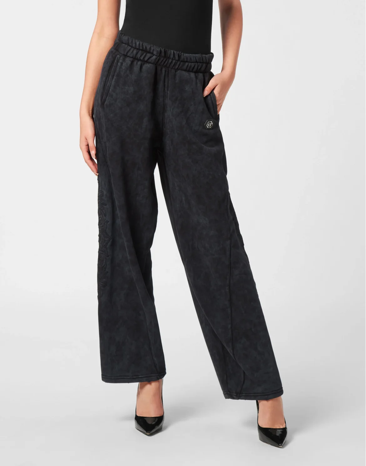 Skater Fit Jogging Pants Gothic Plein, цвет: Черный