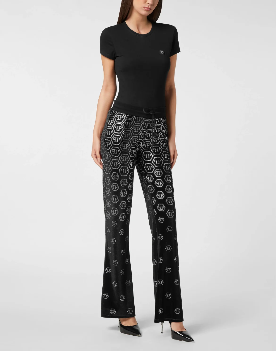Chenille Jogging Pants Degrade Monogram, цвет: Черный
