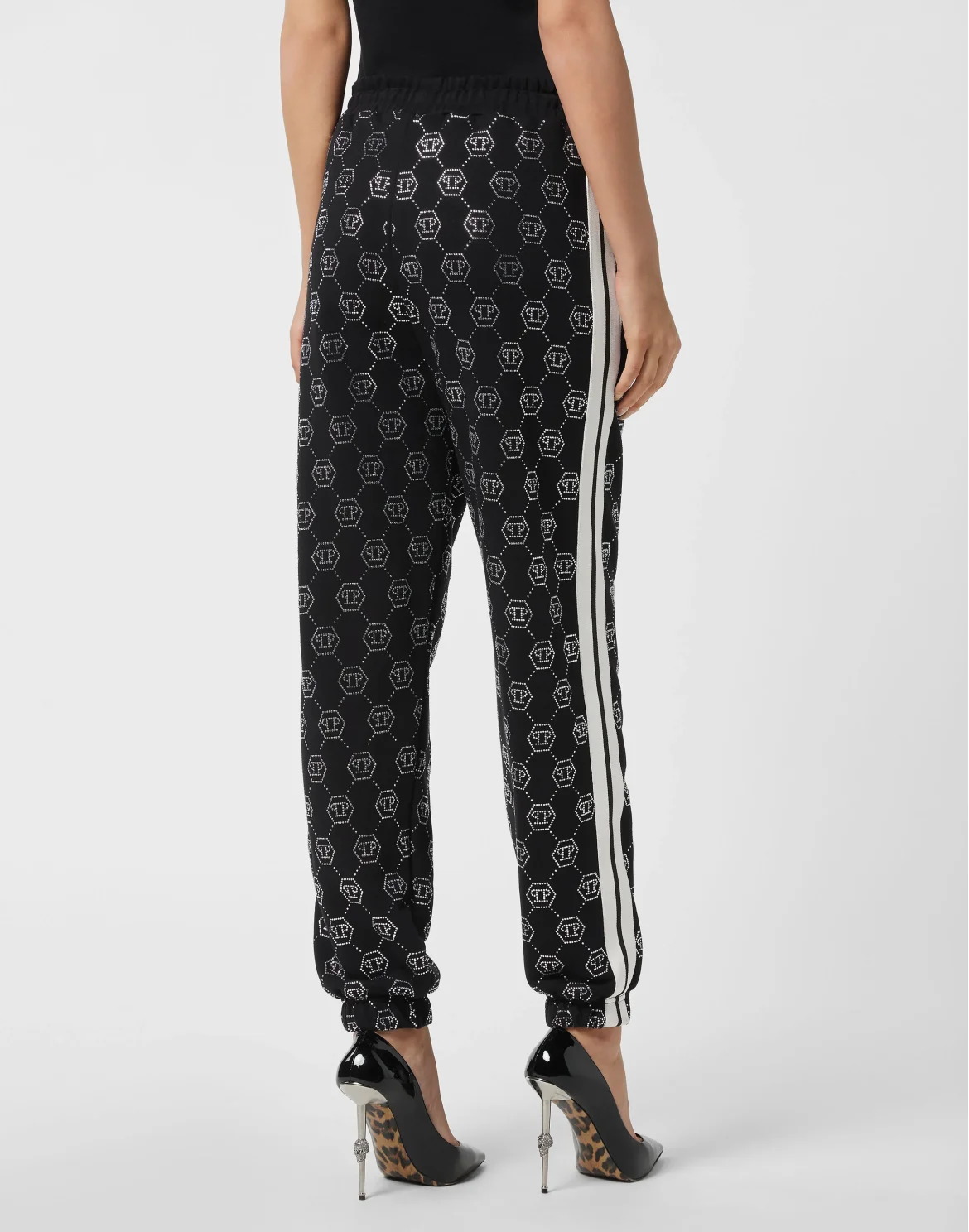 Washed Fleece Joggers Monogram Strass, цвет: Черный