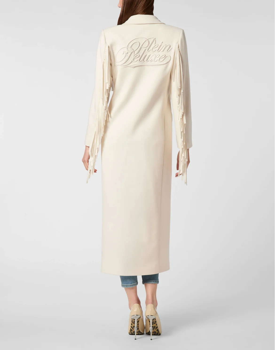 Fringes Long Coat Plein Deluxe, цвет: Бежевый