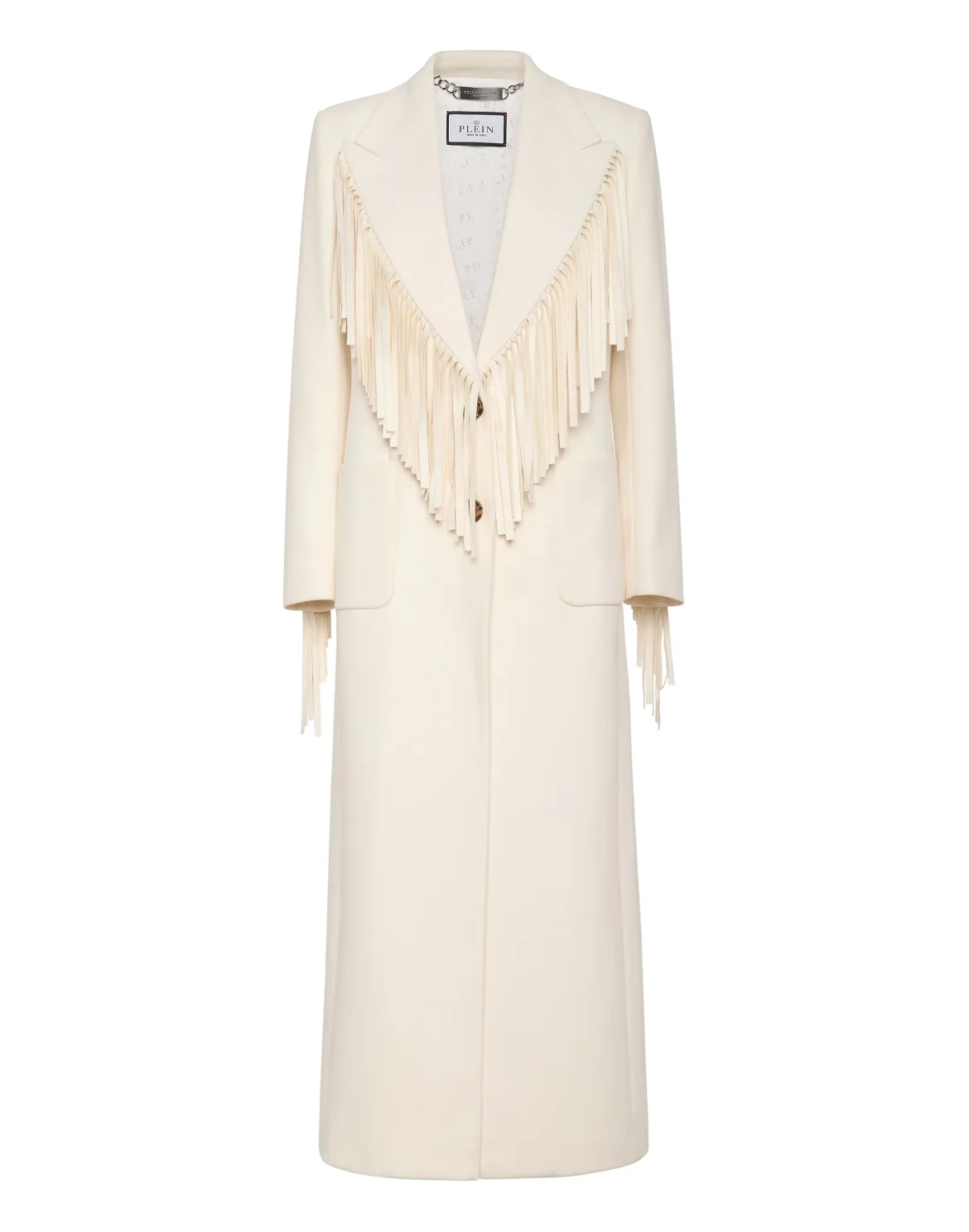 Fringes Long Coat Plein Deluxe, цвет: Бежевый