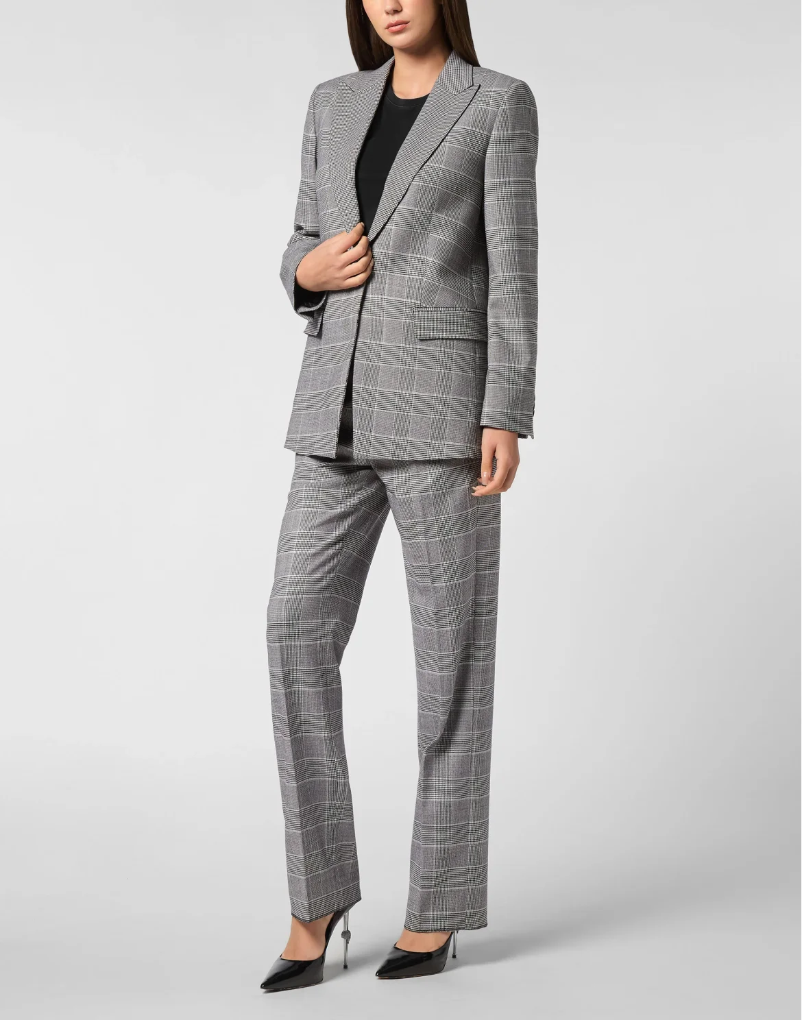 Boyfriend Fit Blazer Prince of Wales Crest, цвет: Серый