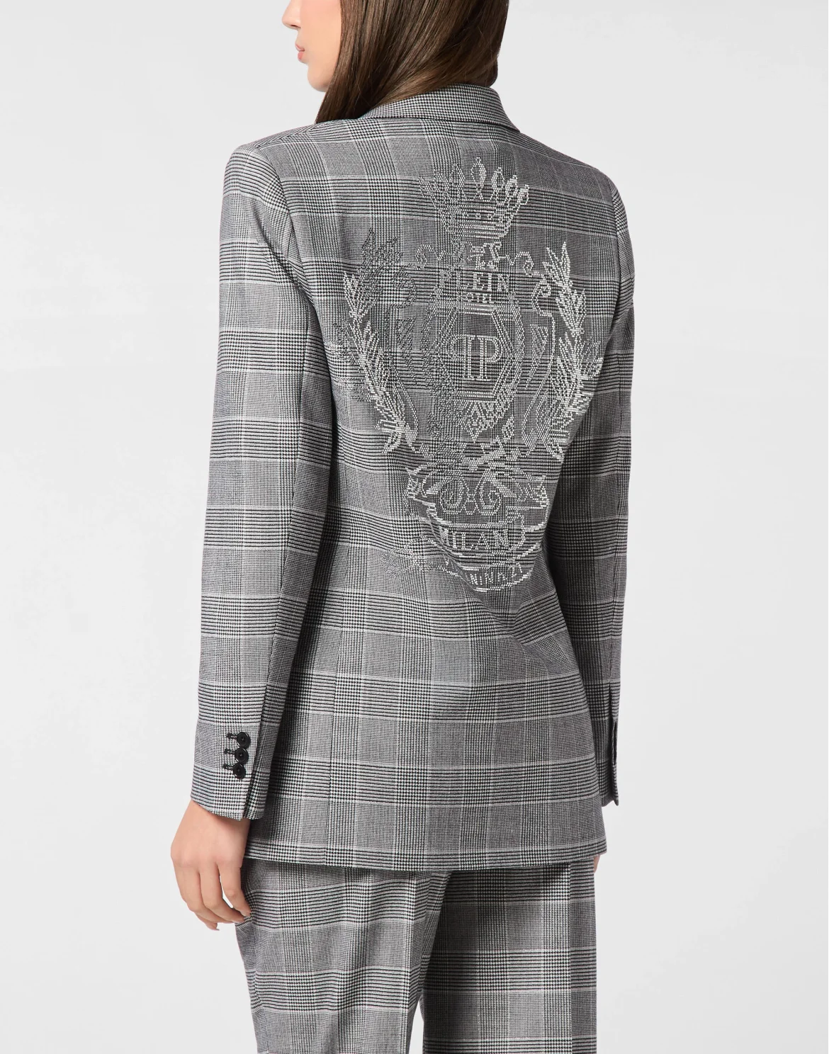 Boyfriend Fit Blazer Prince of Wales Crest, цвет: Серый