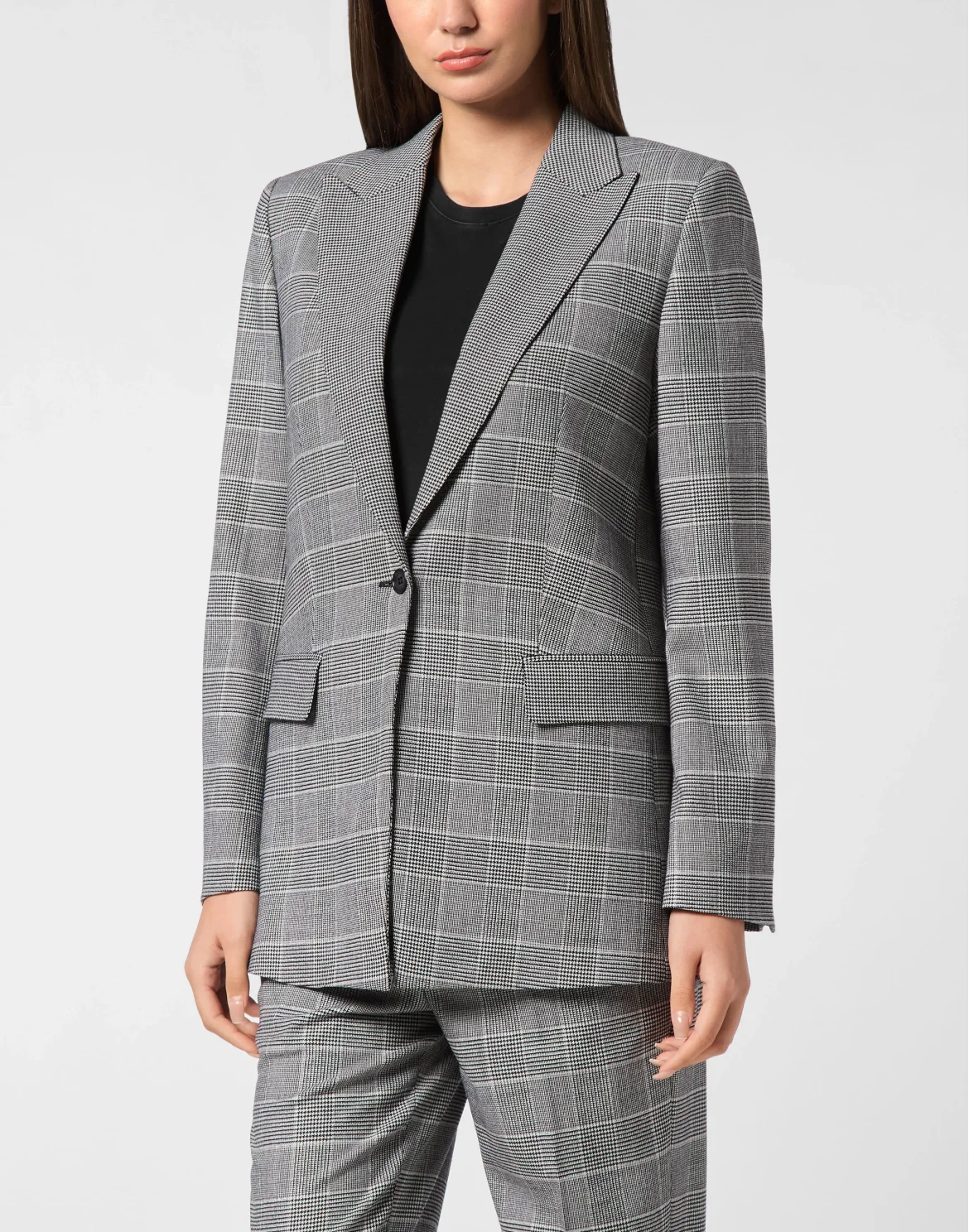 Boyfriend Fit Blazer Prince of Wales Crest, цвет: Серый