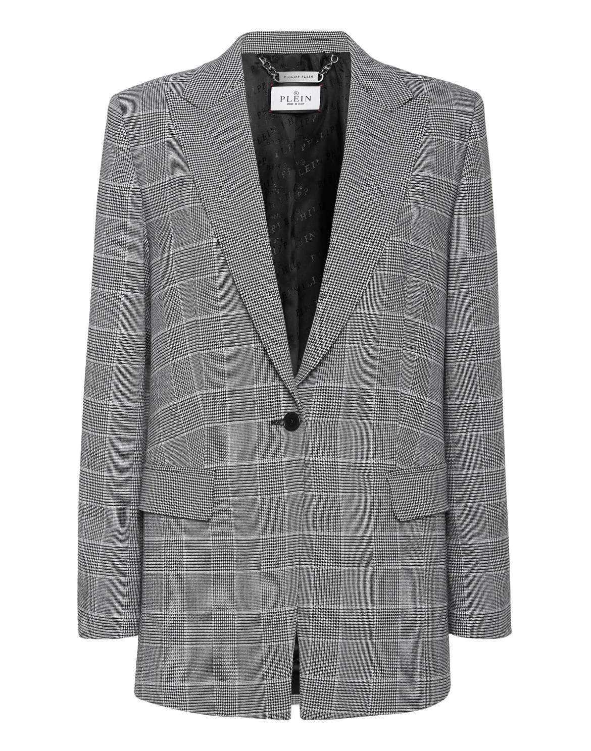 Boyfriend Fit Blazer Prince of Wales Crest, цвет: Серый