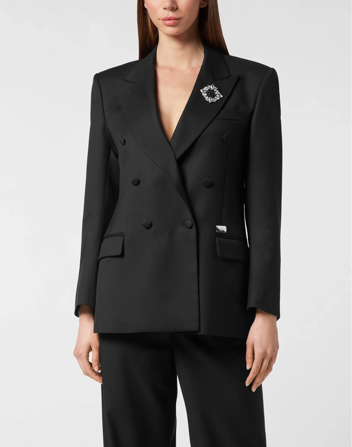 Double-Breasted Blazer Brooch, цвет: Черный