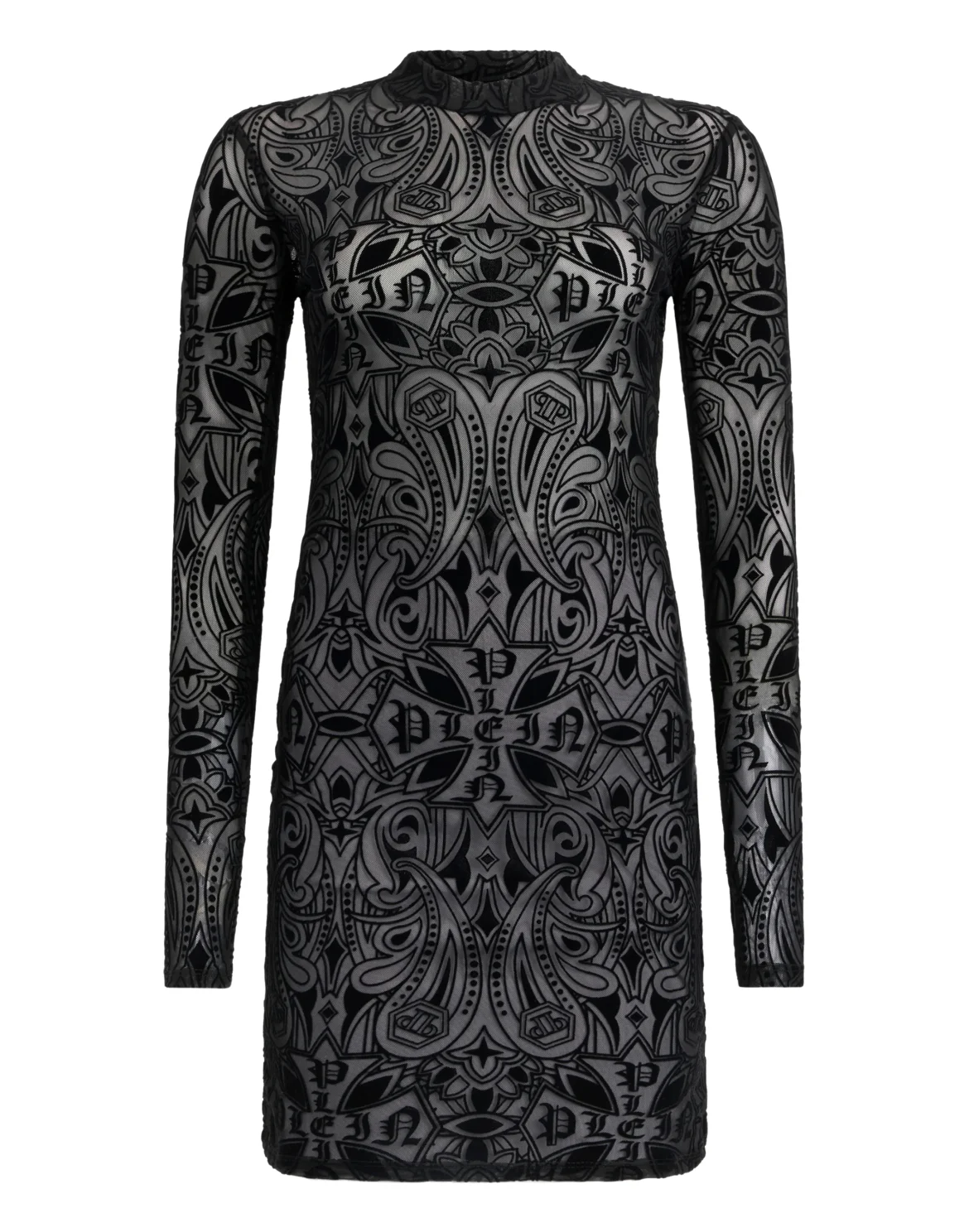 Tulle Long-Sleeved Dress Gothic Plein, цвет: Черный
