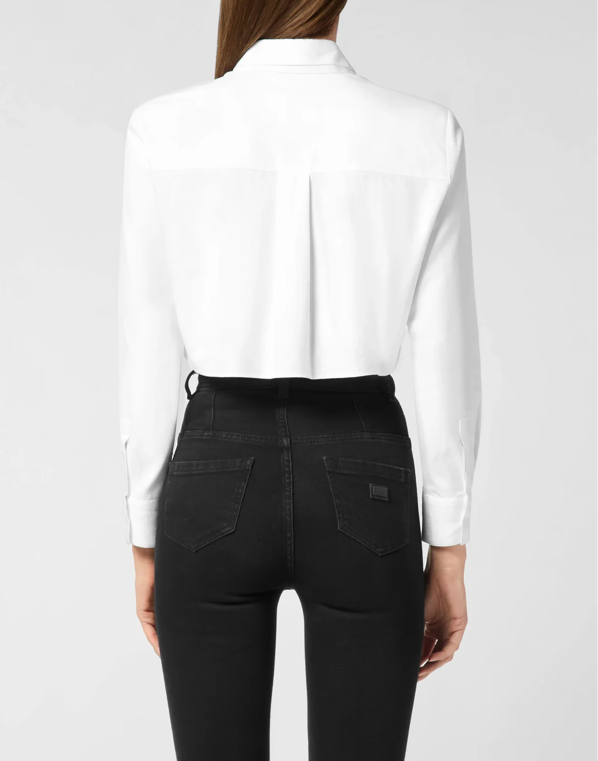 Cropped Double Collar Shirt Plein Deluxe, цвет: Белый