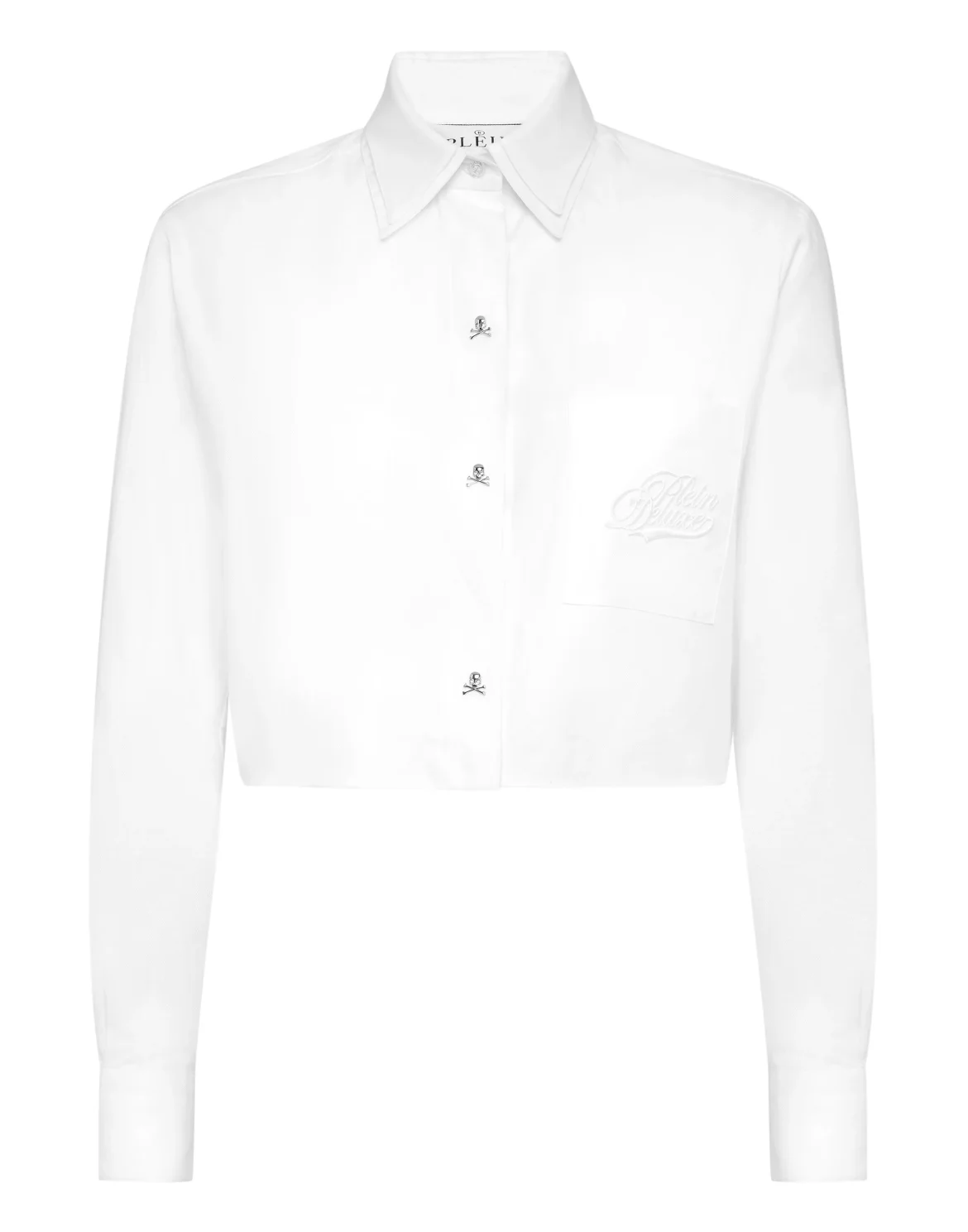 Cropped Double Collar Shirt Plein Deluxe, цвет: Белый
