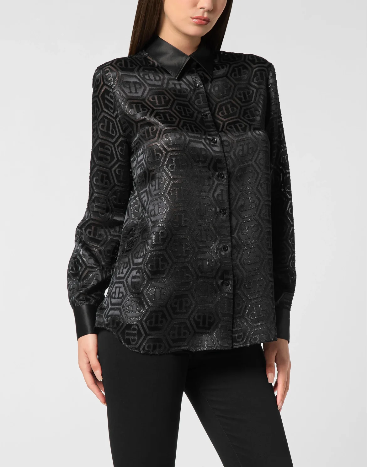 Regular Fit Shirt Monogram, цвет: Черный