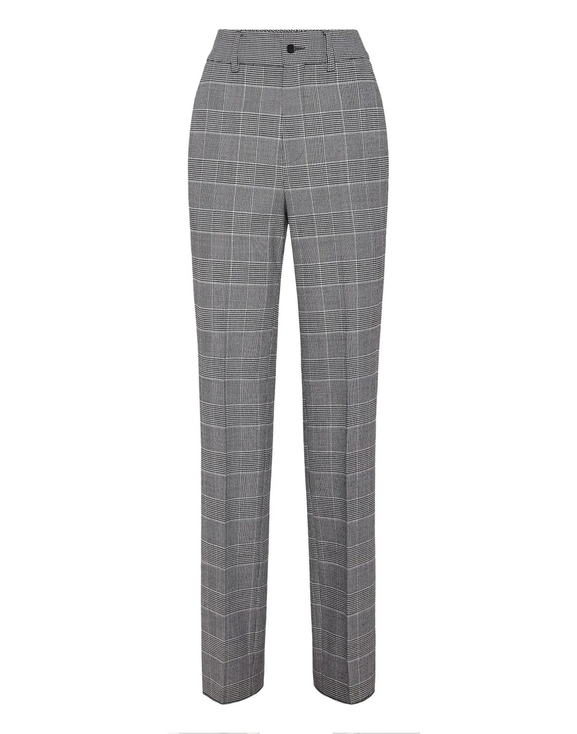 Long Straight Trousers Prince of Wales, цвет: Серый
