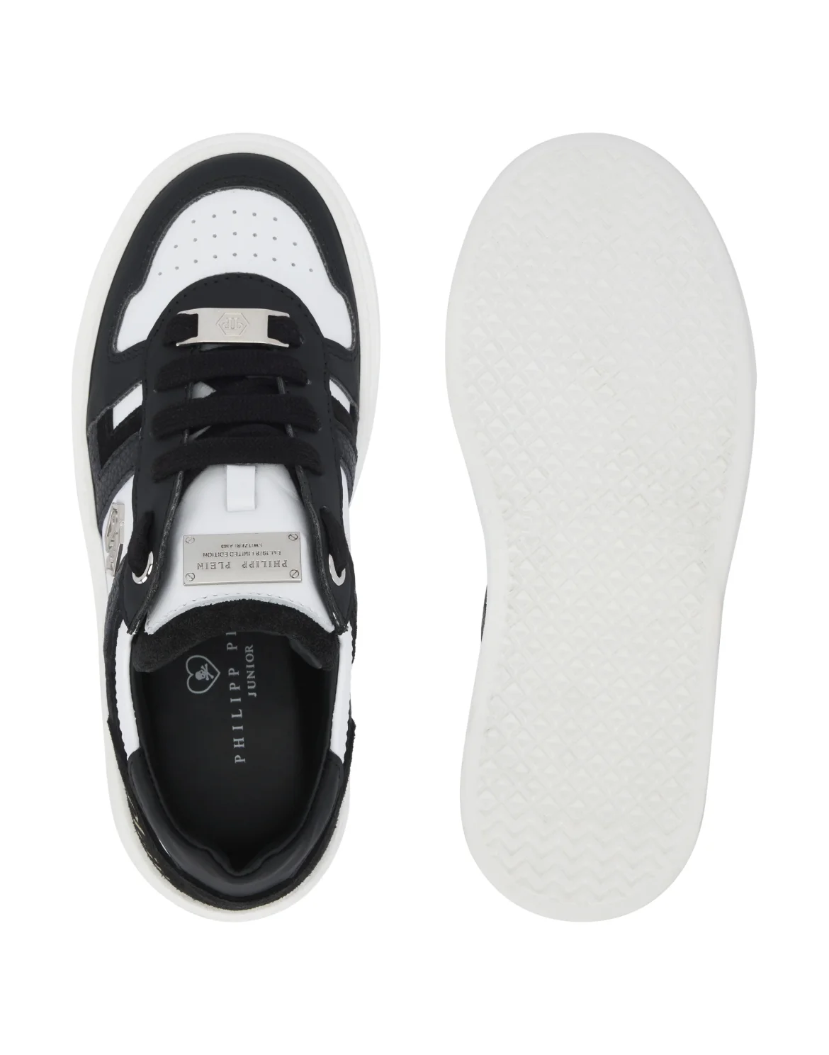 Mix Materials Low-Top Sneakers, цвет: Черный