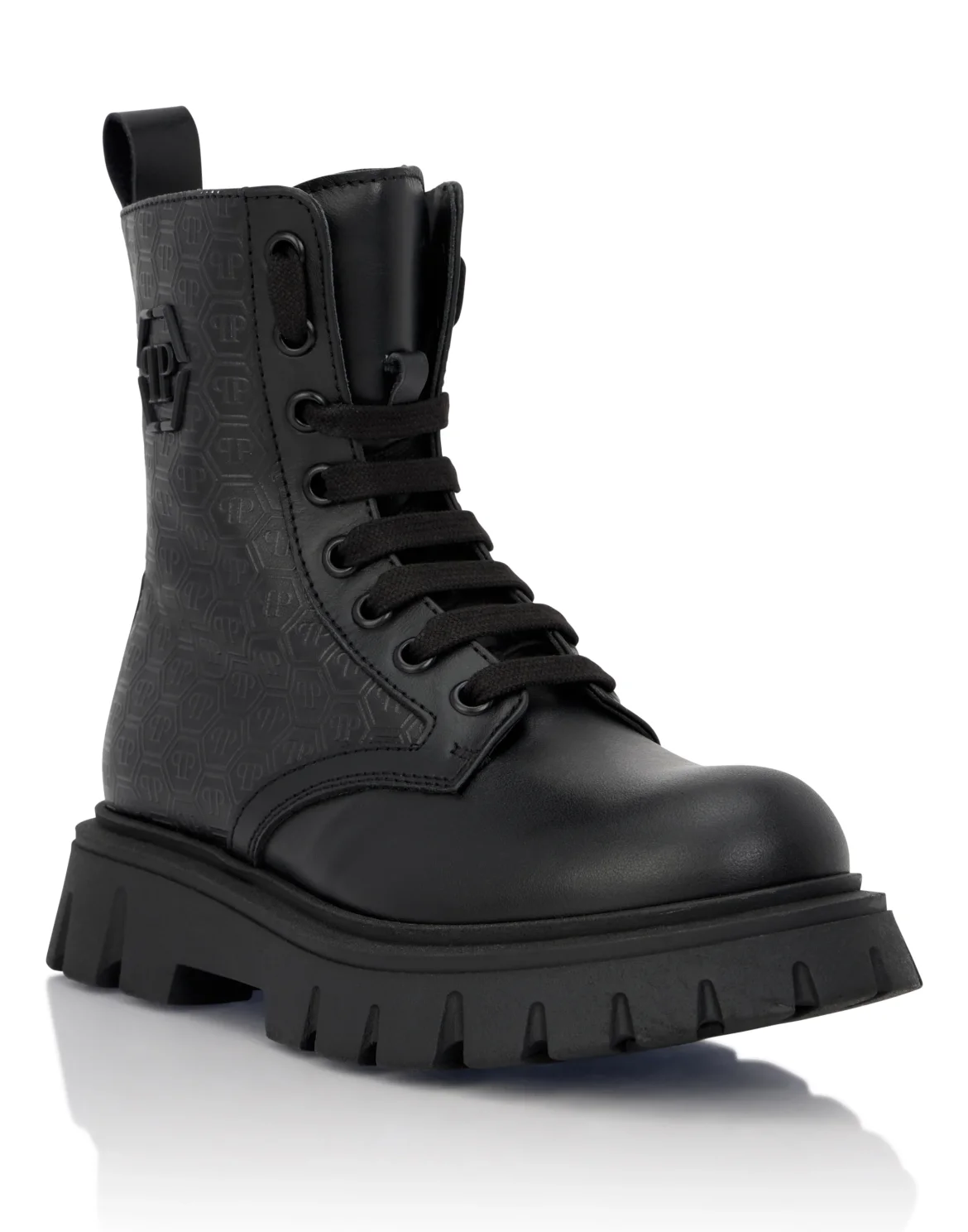 Leather Combat Boots PP Hexagon, цвет: Черный