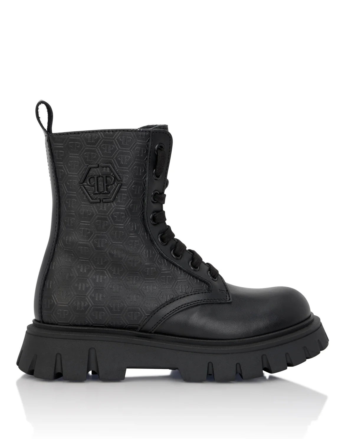 Leather Combat Boots PP Hexagon, цвет: Черный