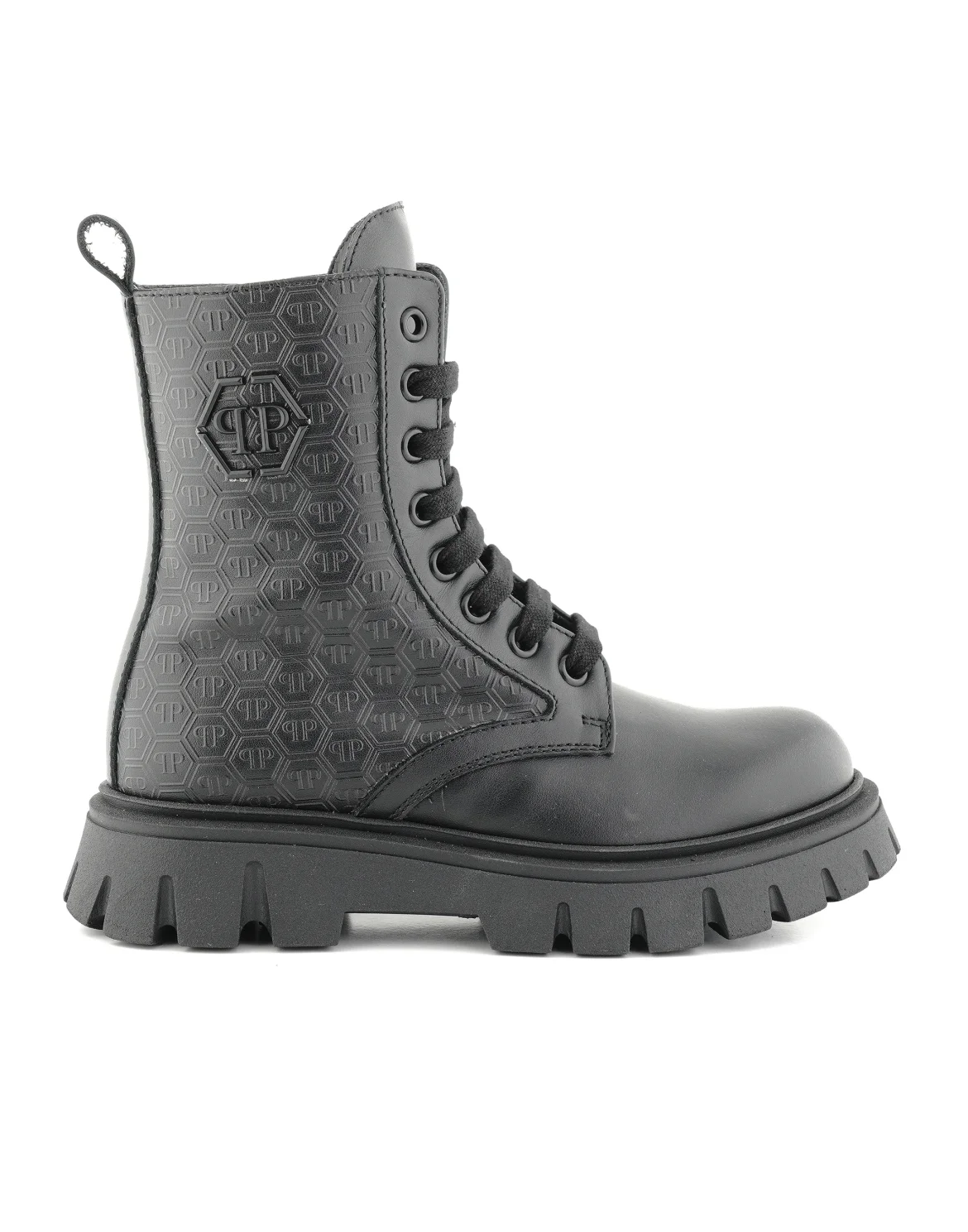 Leather Combat Boots PP Hexagon, цвет: Черный