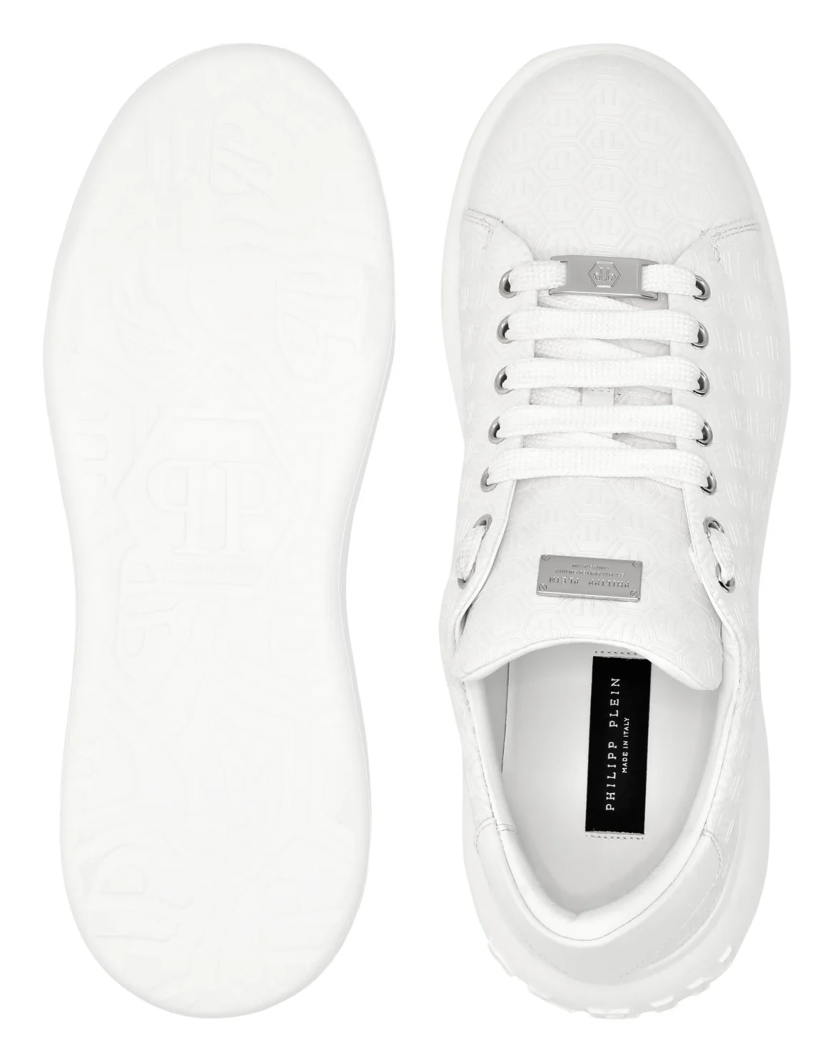 Nappa Leather Low Top Sneakers Monogram, цвет: Белый