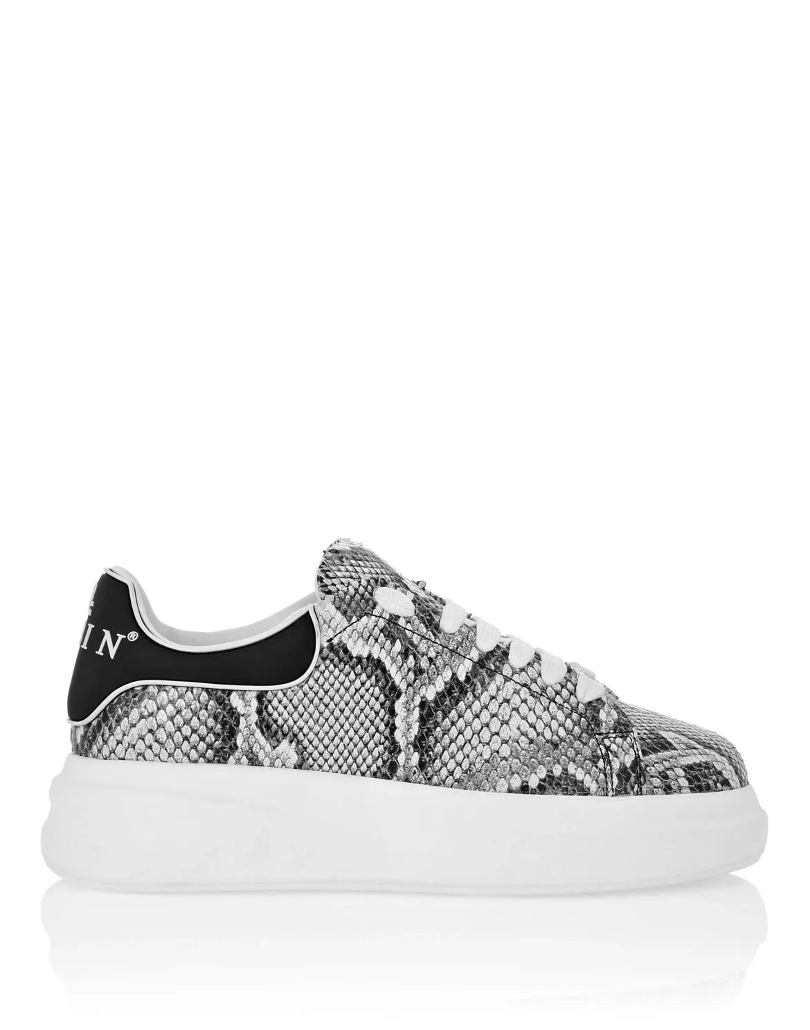 Low Top Sneakers Roccia Python Print, цвет: Белый
