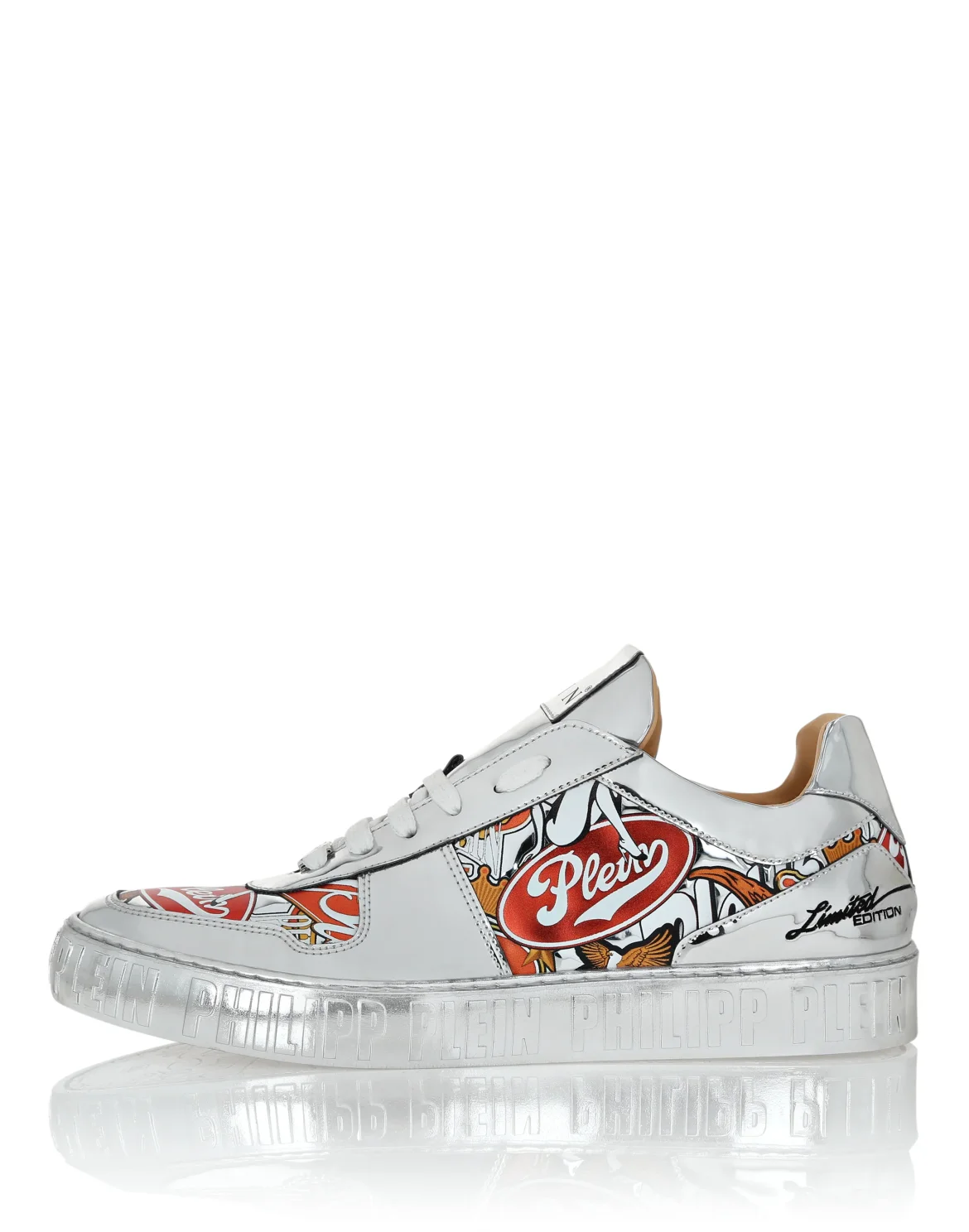 Mirror Leather Low Top Sneakers Golden Eagle, цвет: Серебристый