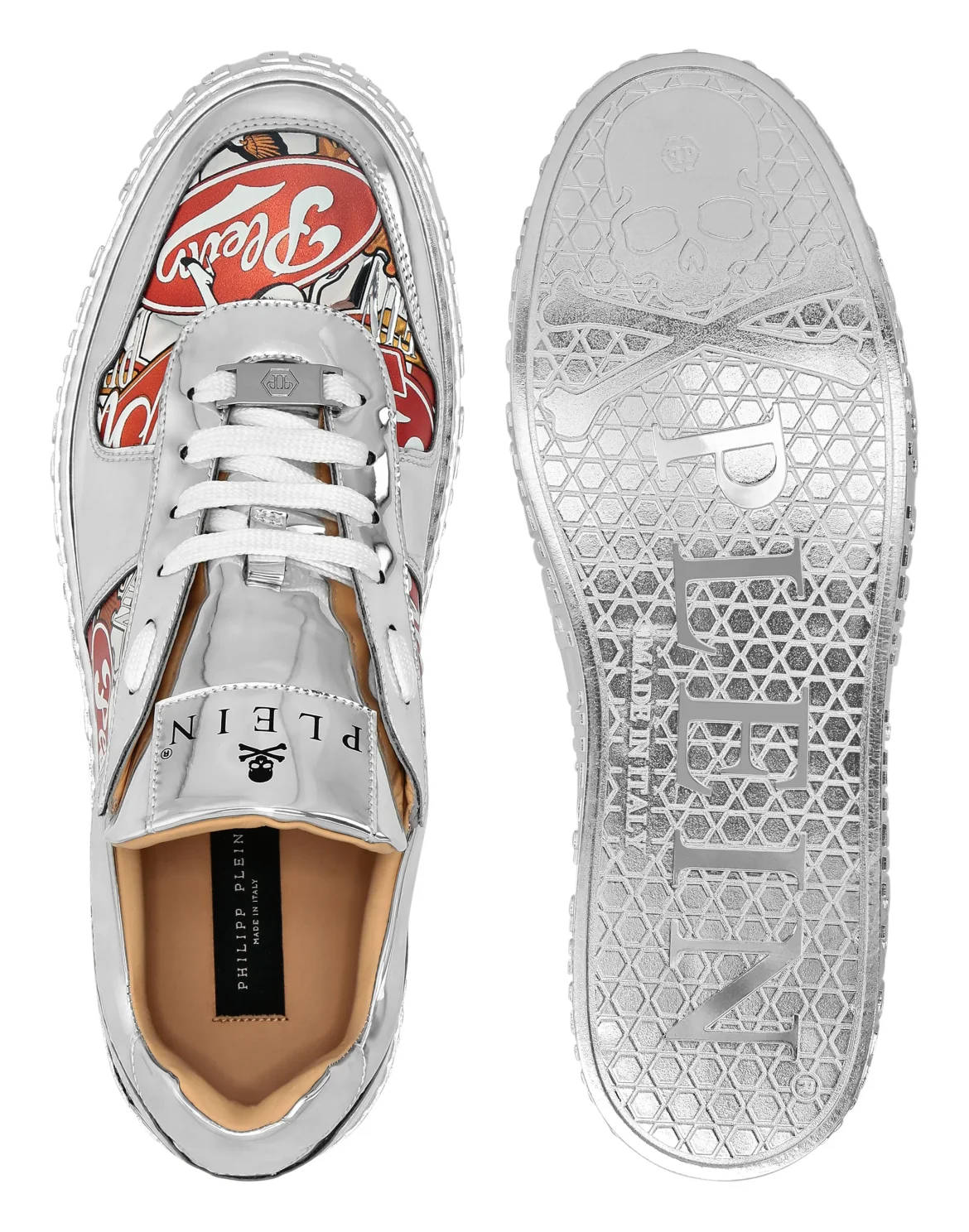 Mirror Leather Low Top Sneakers Golden Eagle, цвет: Серебристый