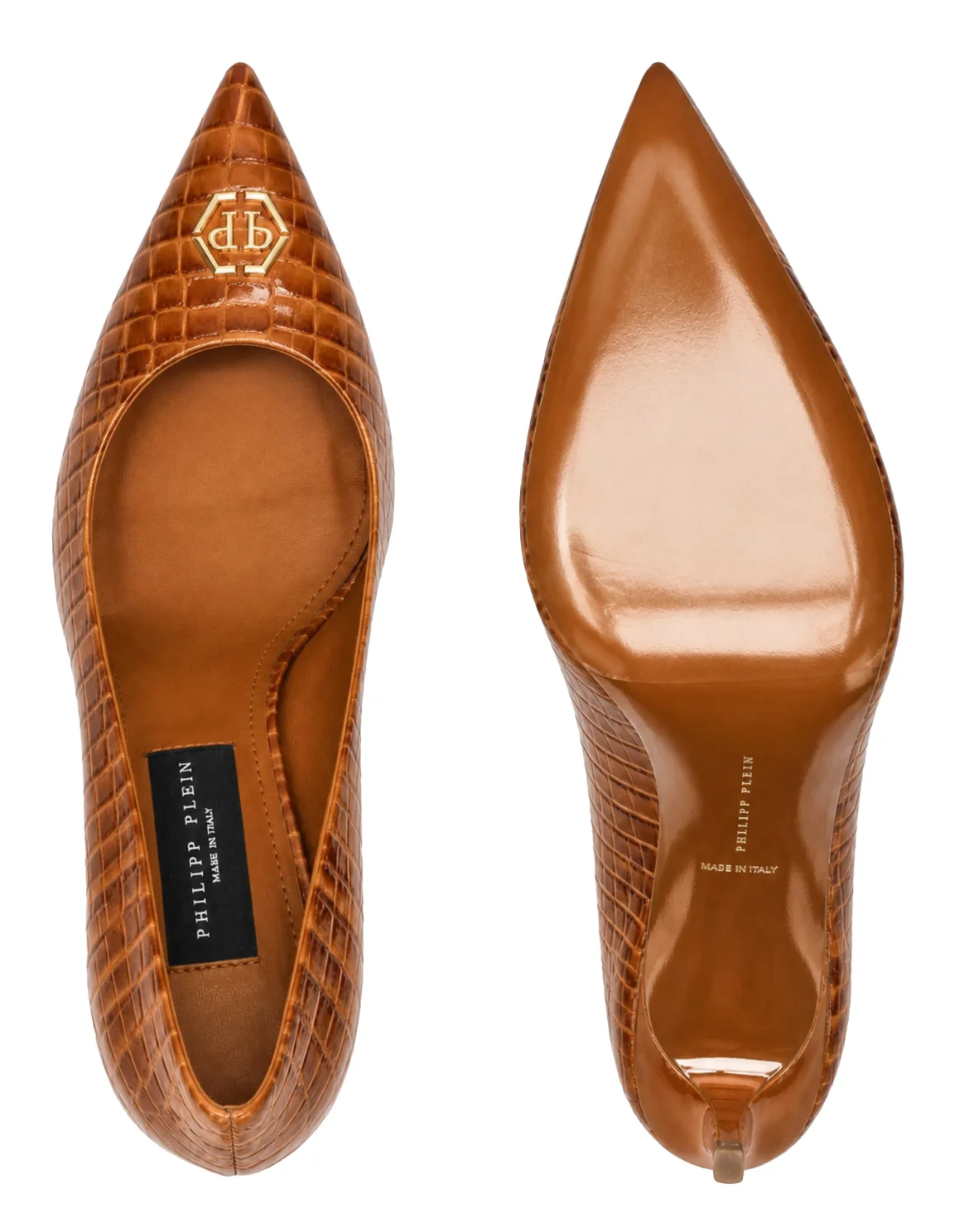 Decollete Mid Heels 6 Cocco Hexagon, цвет: Коричневый
