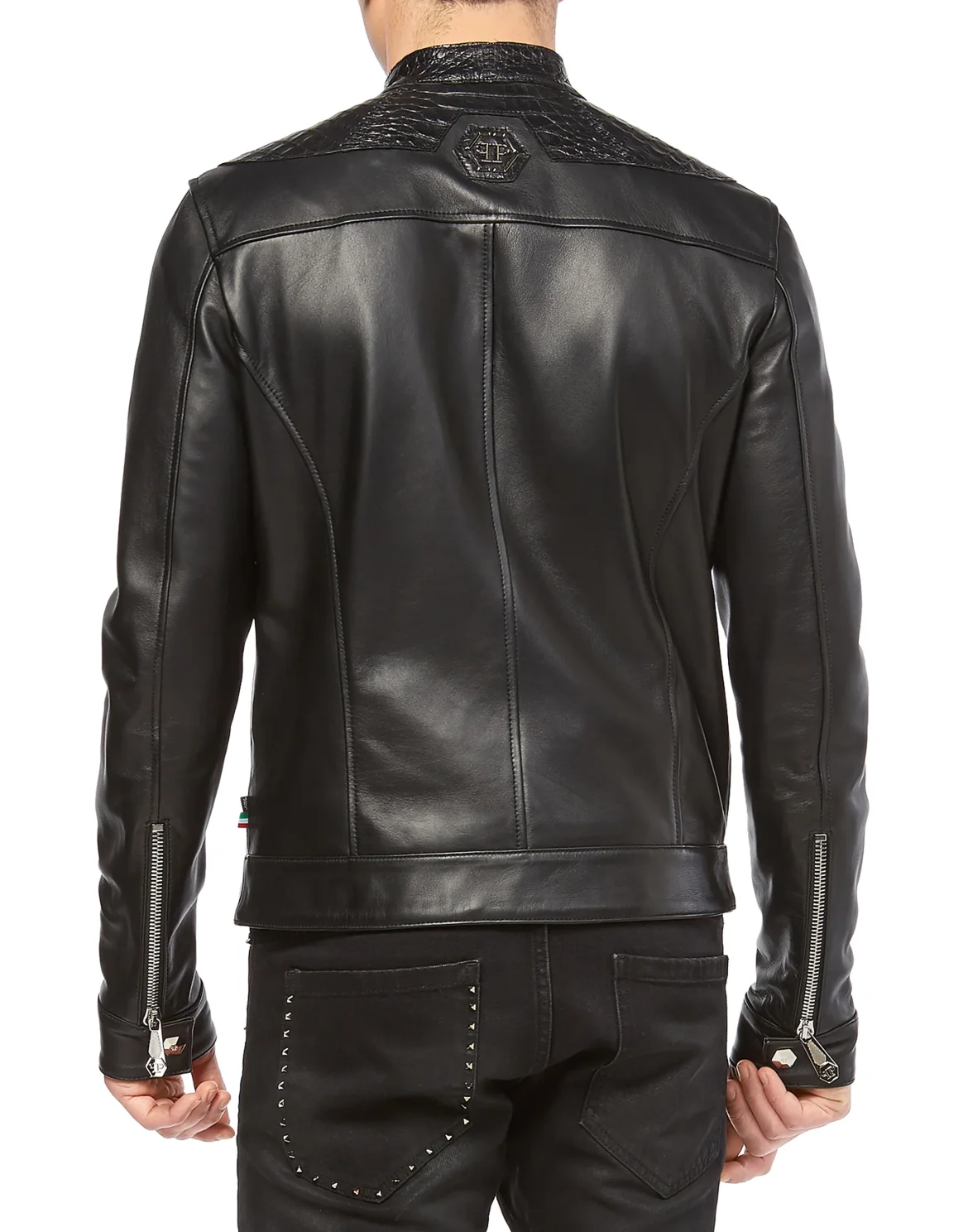 Leather Bomber "Shield", цвет: Черный