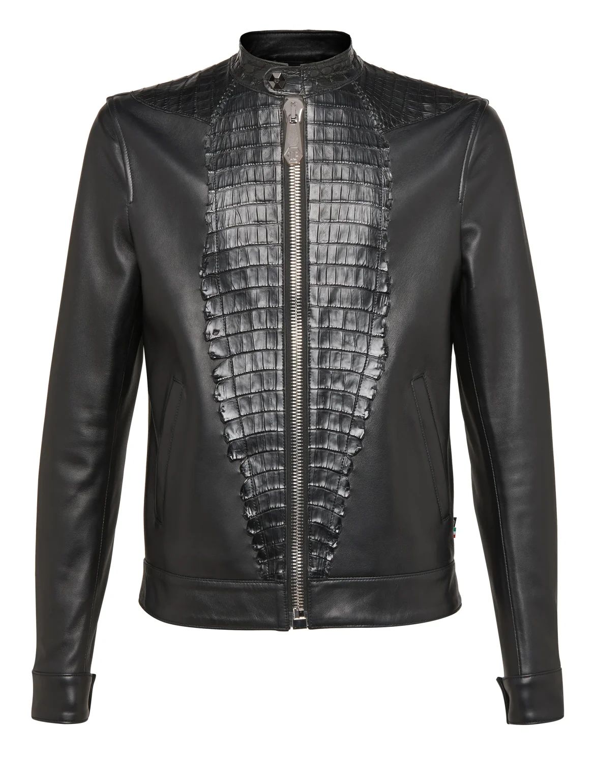 Leather Bomber "Shield", цвет: Черный