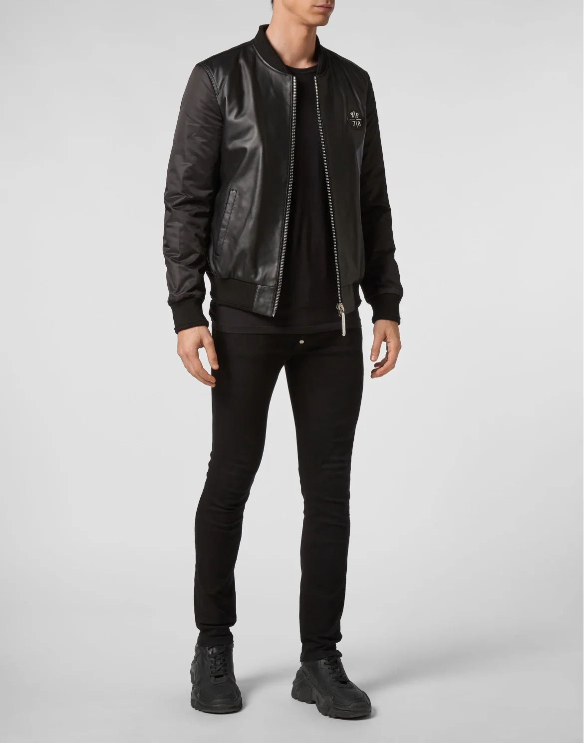 Leather Bomber, цвет: Черный