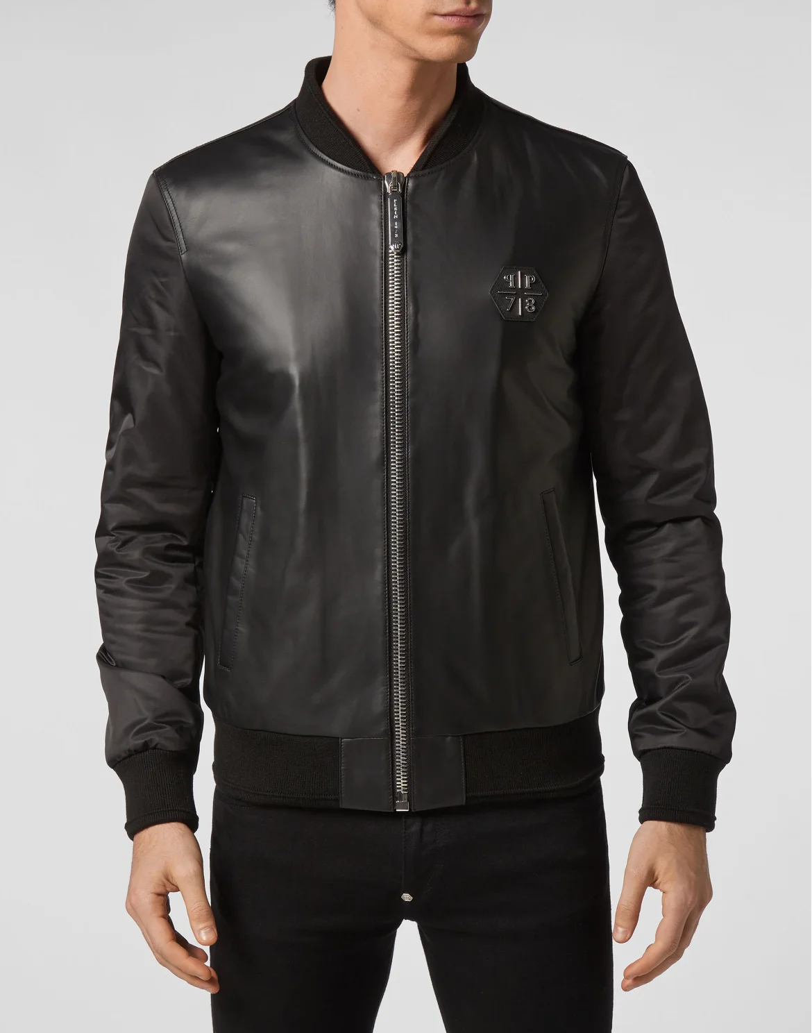 Leather Bomber, цвет: Черный