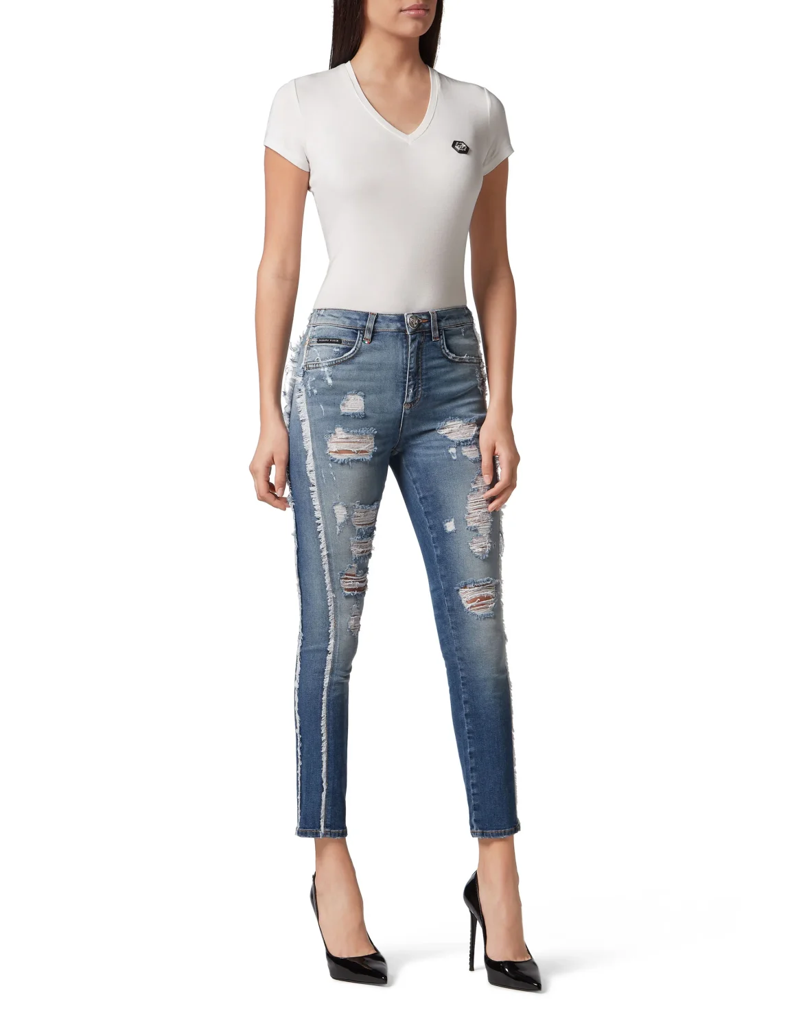 High Waist Jegging "Don't Cry", цвет: Синий