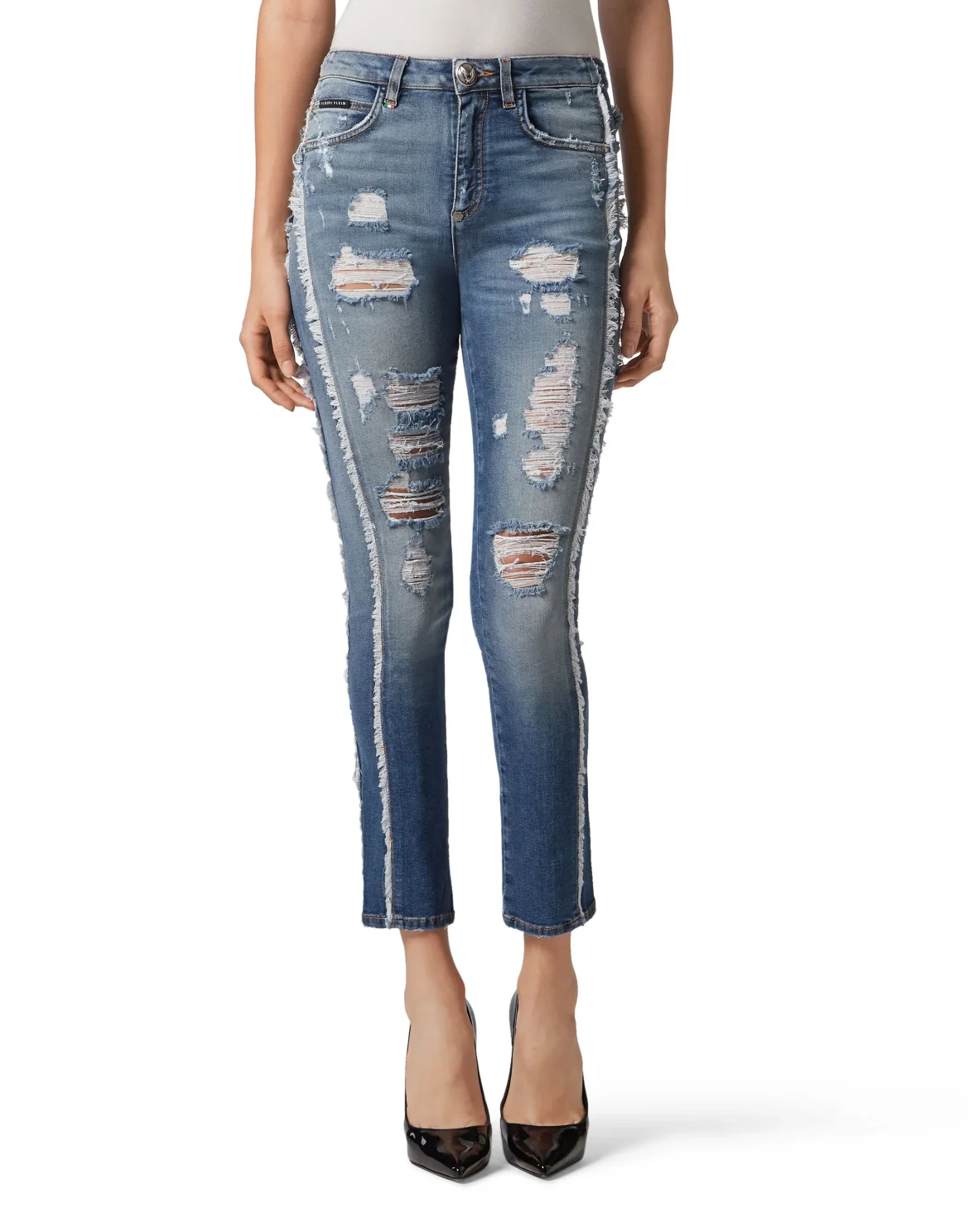 High Waist Jegging "Don't Cry", цвет: Синий