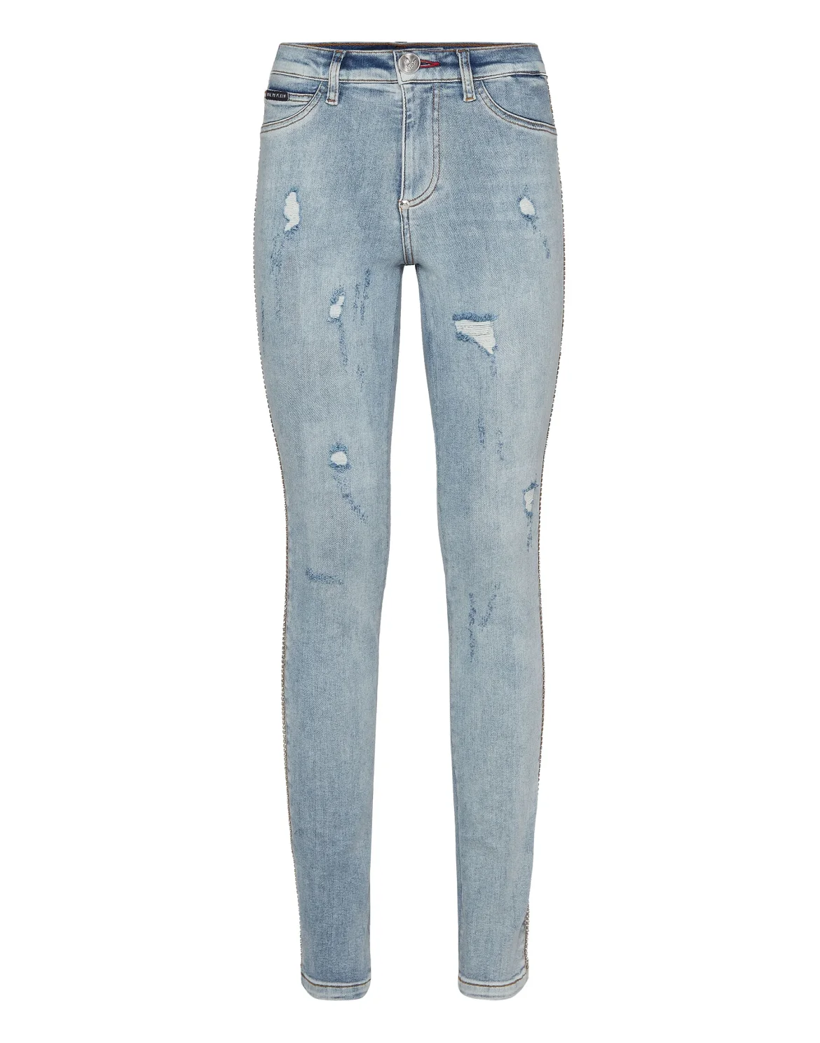 High Waist Jegging "Crystals Stripes", цвет: Голубой