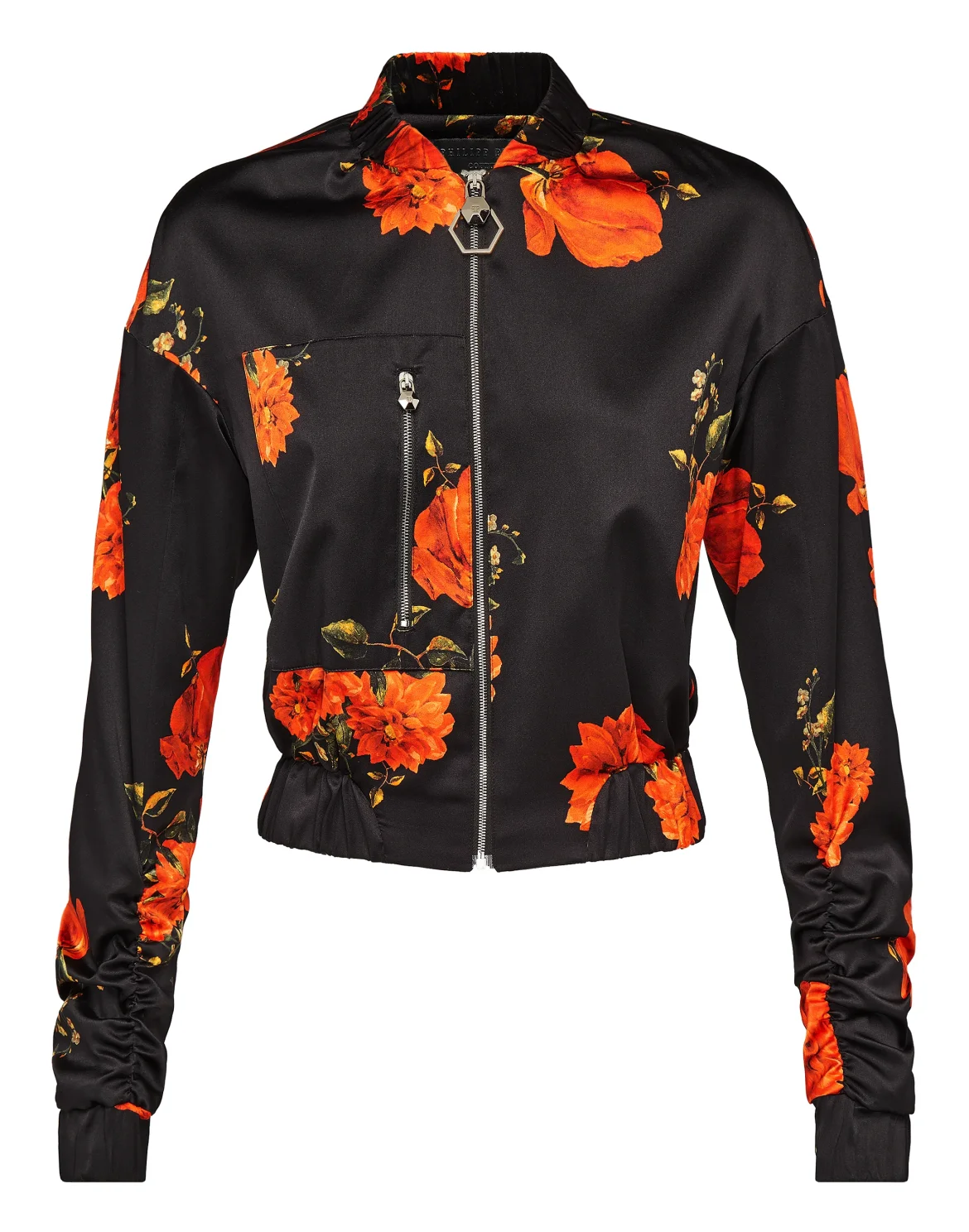 Bomber "Flowers Print", цвет: Черный