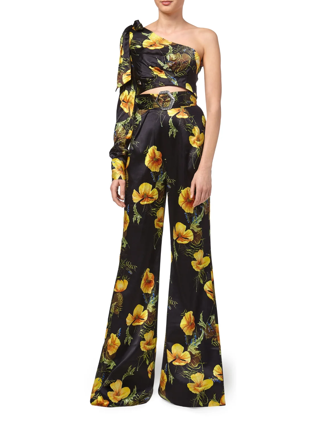 Top/Trousers "In Flowers", цвет: Черный