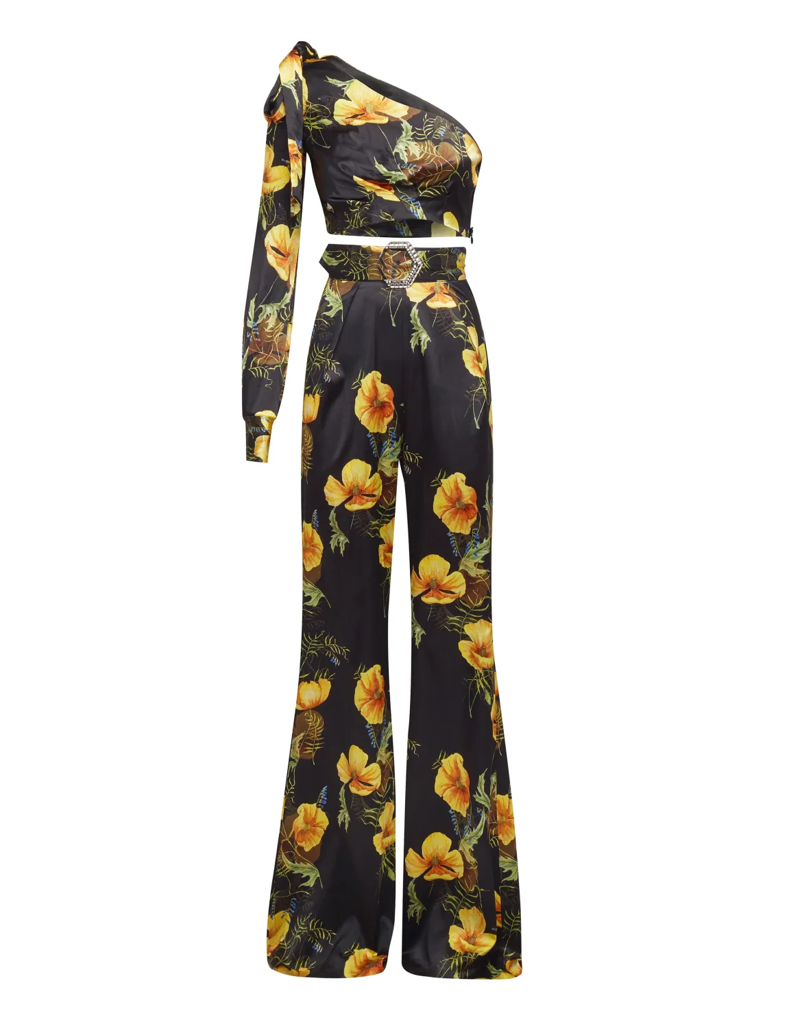 Top/Trousers "In Flowers", цвет: Черный