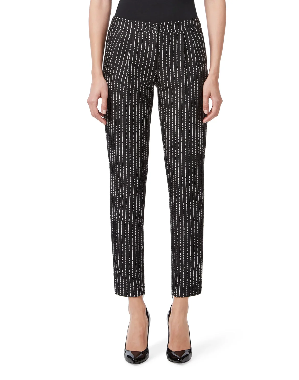 Long Trousers "Pinstripe Plein", цвет: Черный