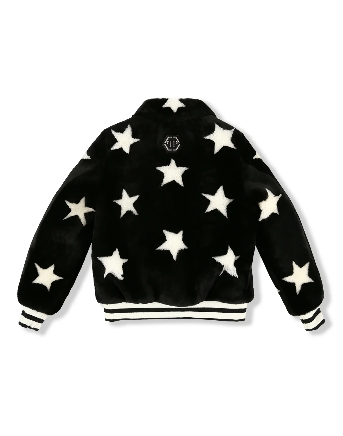 Leather Bomber Stars, цвет: Черный
