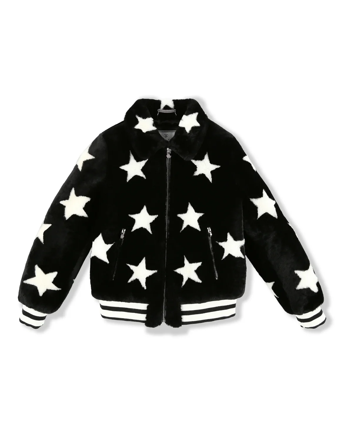 Leather Bomber Stars, цвет: Черный