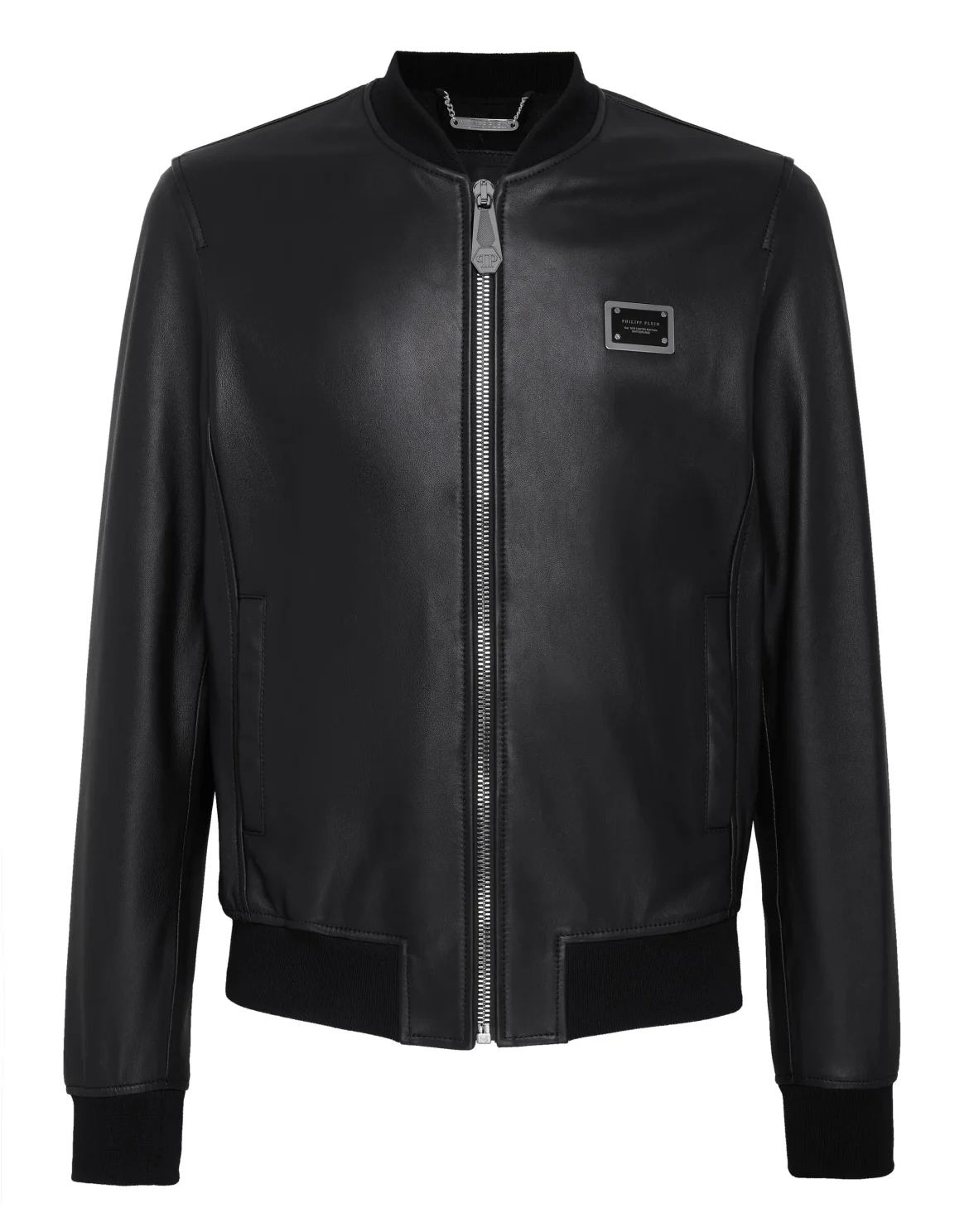 Leather Bomber Statement, цвет: Черный