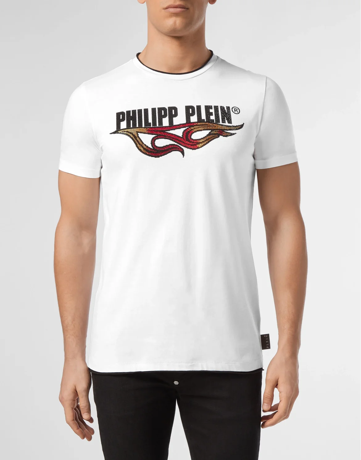 T-shirt Gold Cut Round Neck Flame, цвет: Белый