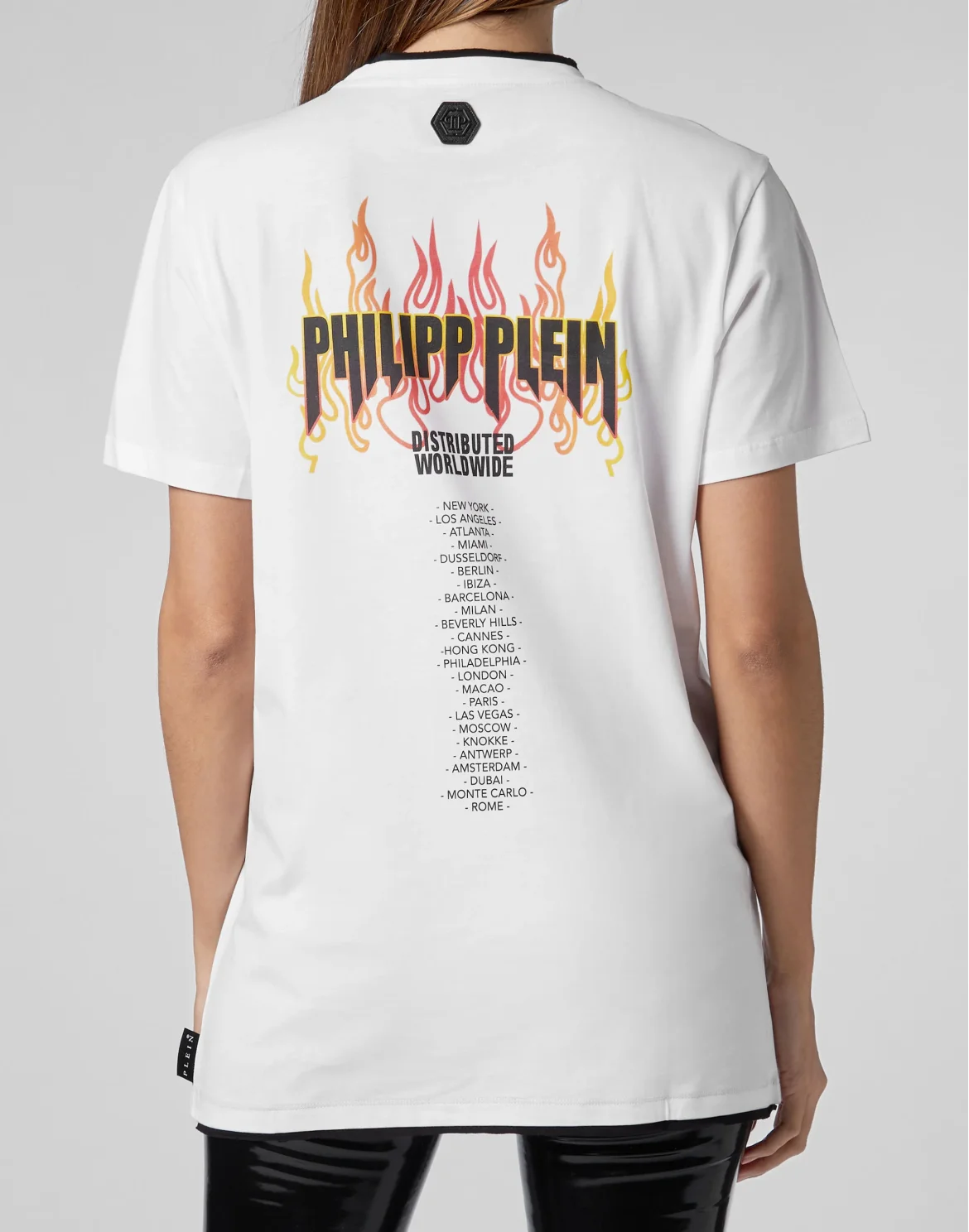 T-shirt Gold Cut Round Neck Flame, цвет: Белый
