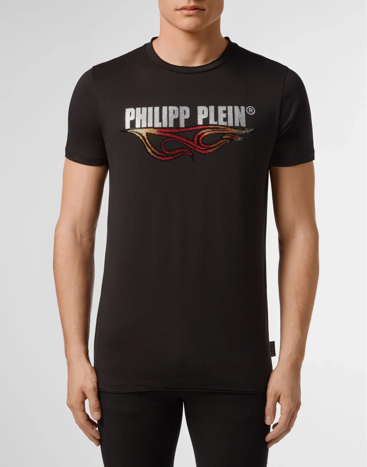 T-shirt Gold Cut Round Neck Flame, цвет: Черный