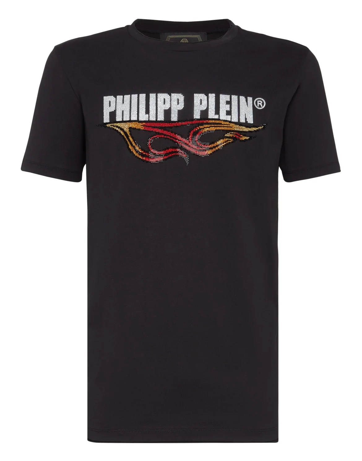 T-shirt Gold Cut Round Neck Flame, цвет: Черный
